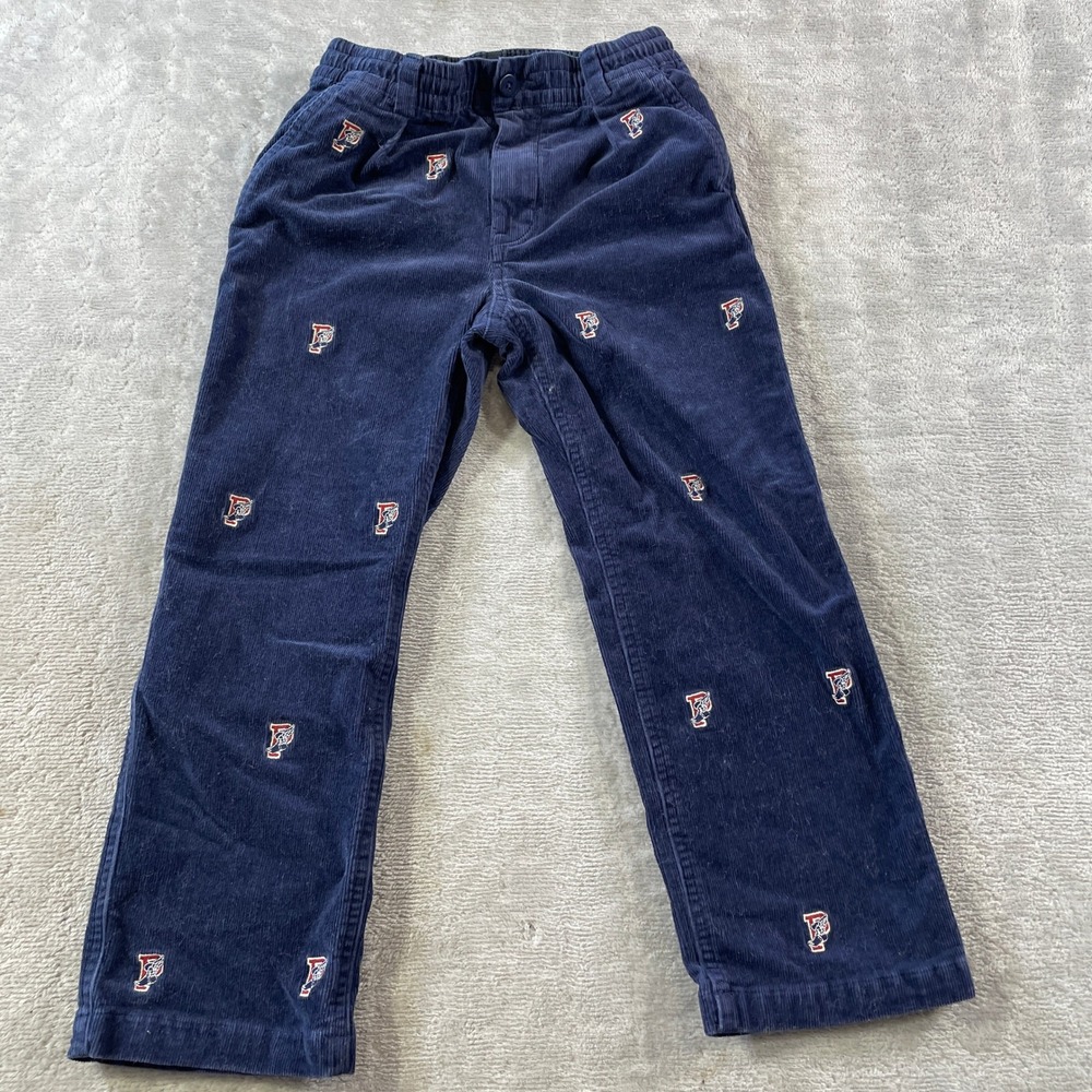 Polo Ralph Lauren Corduroy Pants Boys 5 Navy Blue P-Wing Logo Preppy Holiday